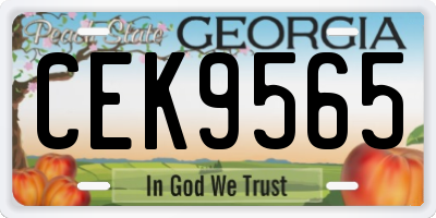 GA license plate CEK9565