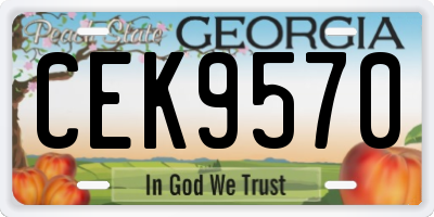 GA license plate CEK9570