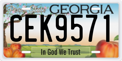 GA license plate CEK9571