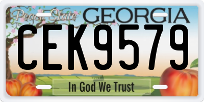 GA license plate CEK9579