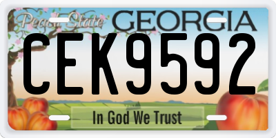 GA license plate CEK9592