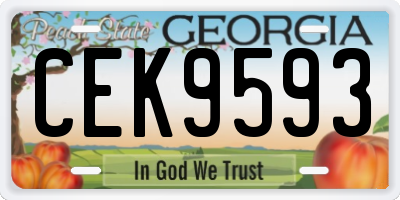 GA license plate CEK9593