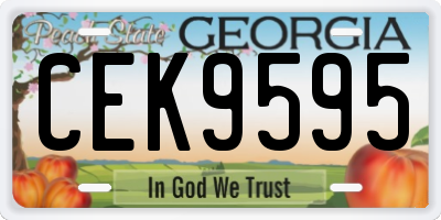 GA license plate CEK9595