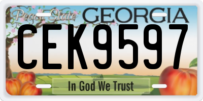 GA license plate CEK9597
