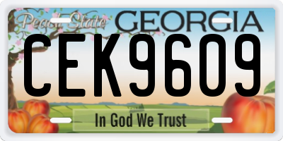 GA license plate CEK9609