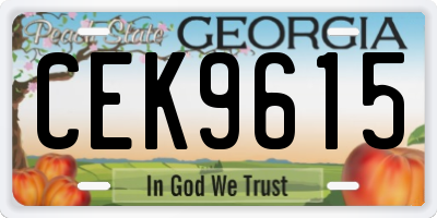 GA license plate CEK9615