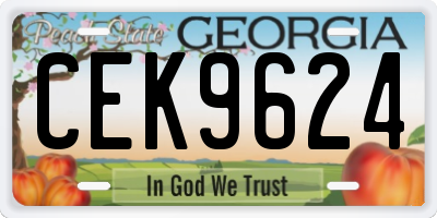 GA license plate CEK9624
