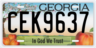 GA license plate CEK9637
