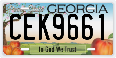 GA license plate CEK9661