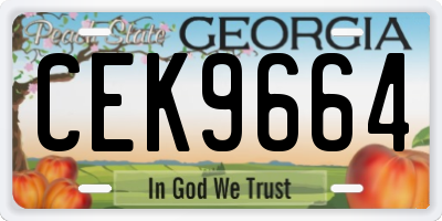 GA license plate CEK9664