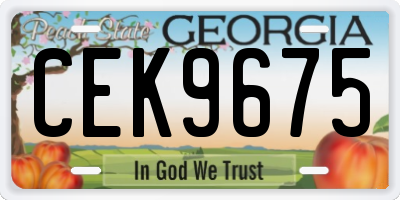 GA license plate CEK9675
