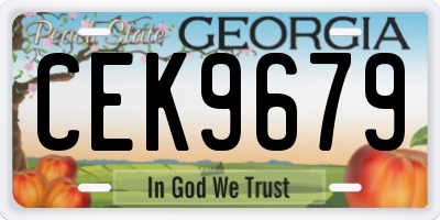 GA license plate CEK9679