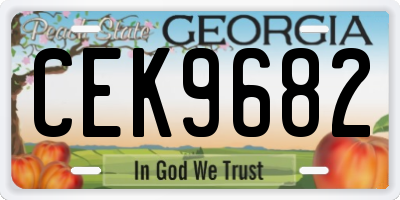 GA license plate CEK9682