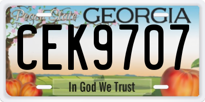 GA license plate CEK9707