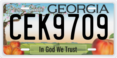 GA license plate CEK9709