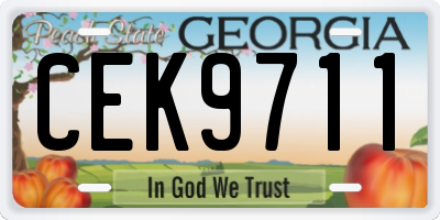 GA license plate CEK9711