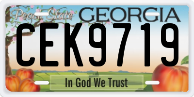 GA license plate CEK9719