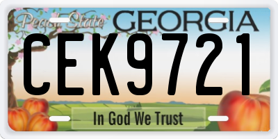 GA license plate CEK9721