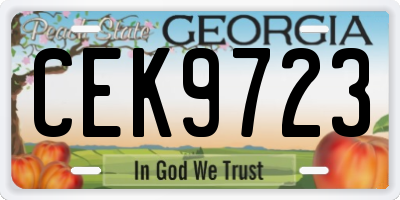GA license plate CEK9723