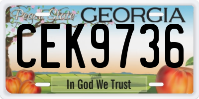 GA license plate CEK9736