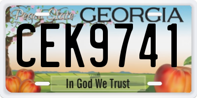 GA license plate CEK9741