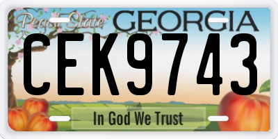 GA license plate CEK9743