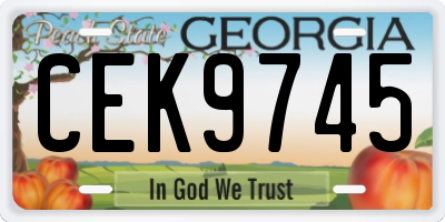 GA license plate CEK9745