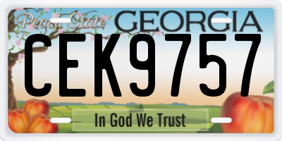 GA license plate CEK9757