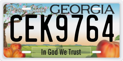GA license plate CEK9764