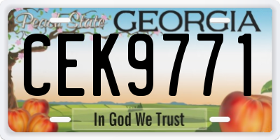 GA license plate CEK9771