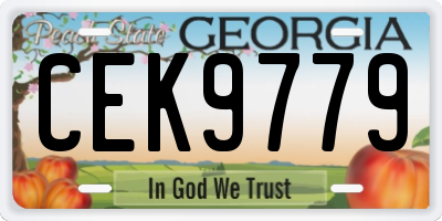 GA license plate CEK9779