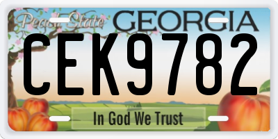 GA license plate CEK9782