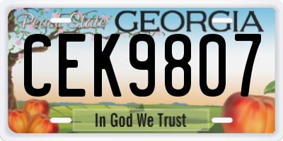 GA license plate CEK9807