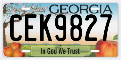 GA license plate CEK9827