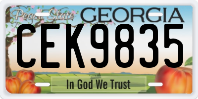 GA license plate CEK9835