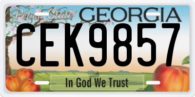 GA license plate CEK9857