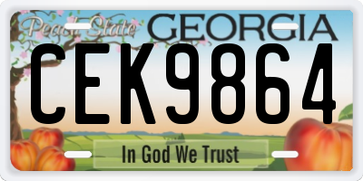 GA license plate CEK9864