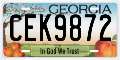 GA license plate CEK9872