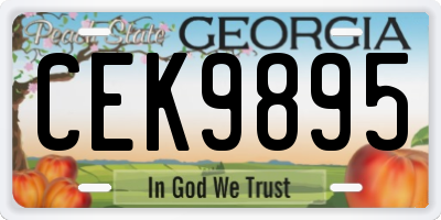 GA license plate CEK9895