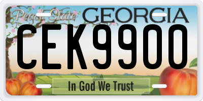 GA license plate CEK9900