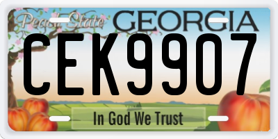 GA license plate CEK9907