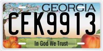 GA license plate CEK9913