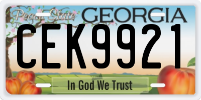 GA license plate CEK9921