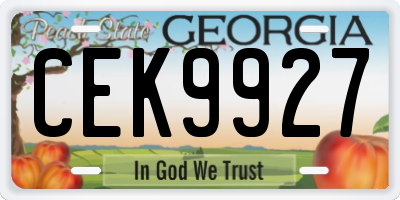 GA license plate CEK9927