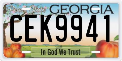 GA license plate CEK9941