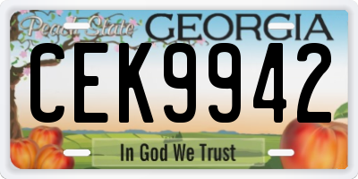 GA license plate CEK9942