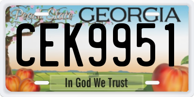 GA license plate CEK9951