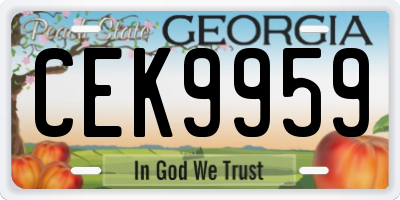 GA license plate CEK9959