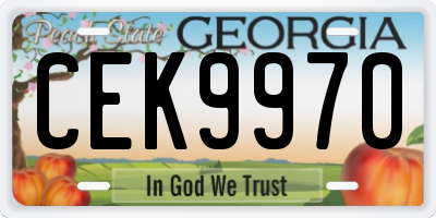 GA license plate CEK9970