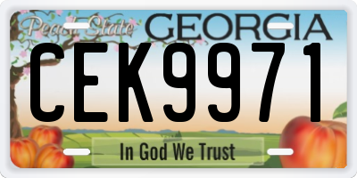 GA license plate CEK9971